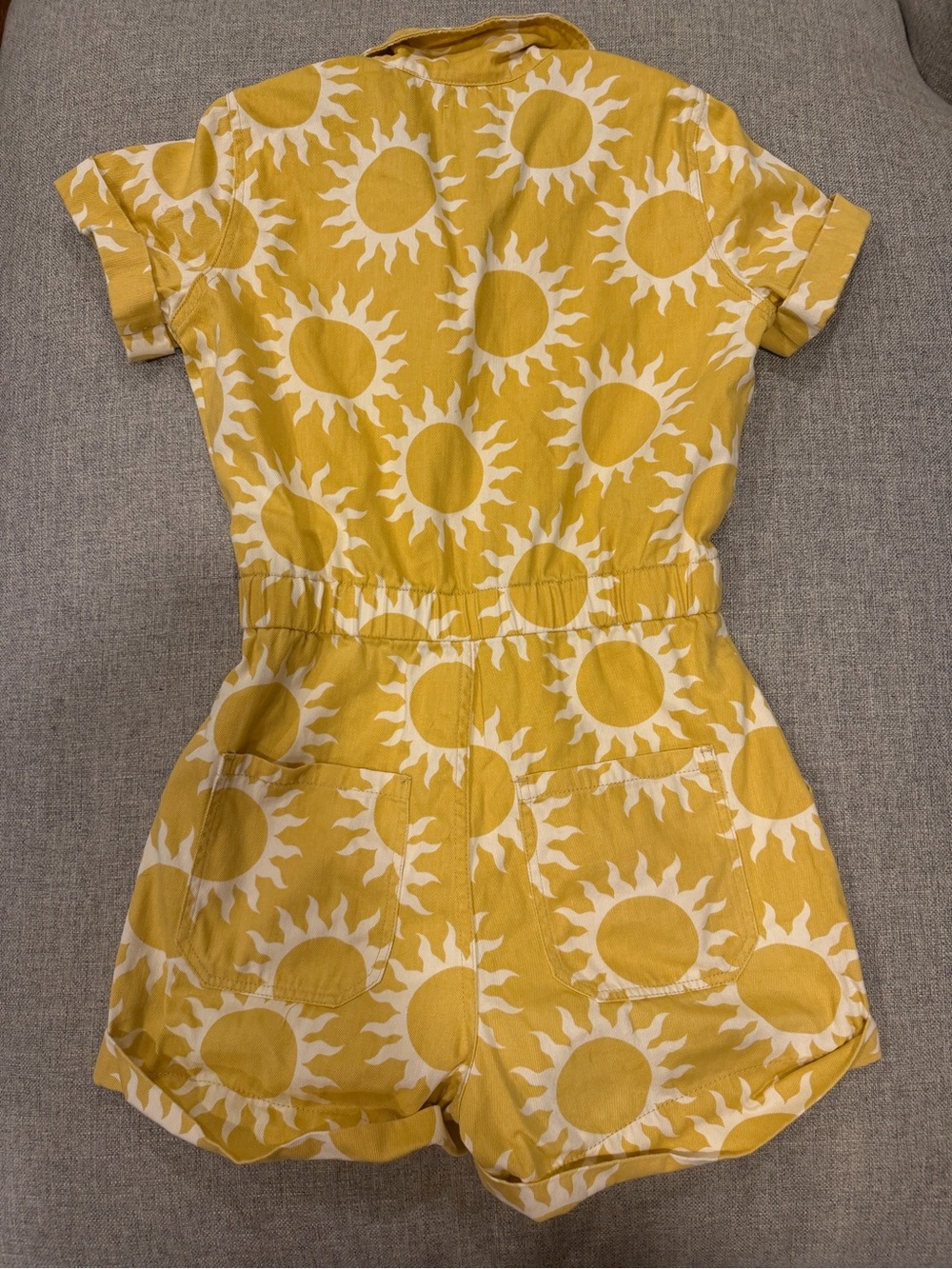 Show Me Your MuMu Yellow Sun Print Short Sleeve Romper - Picture 3 of 3